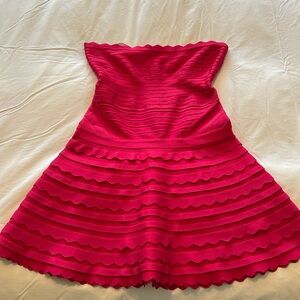 Herve Leger Scalloped Strapless Bandage Dress